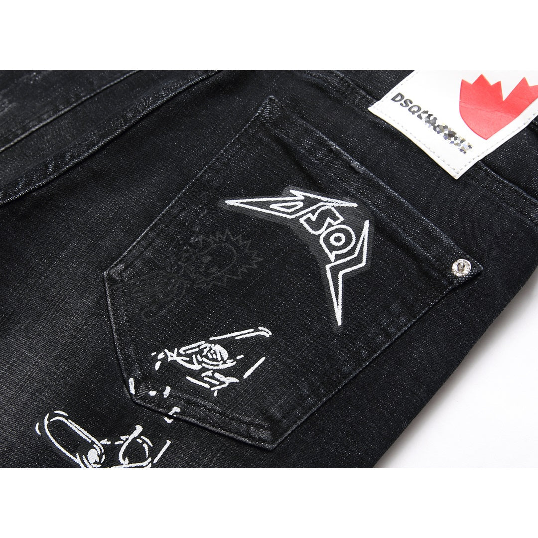 NEW-diamond embroidery Jeans