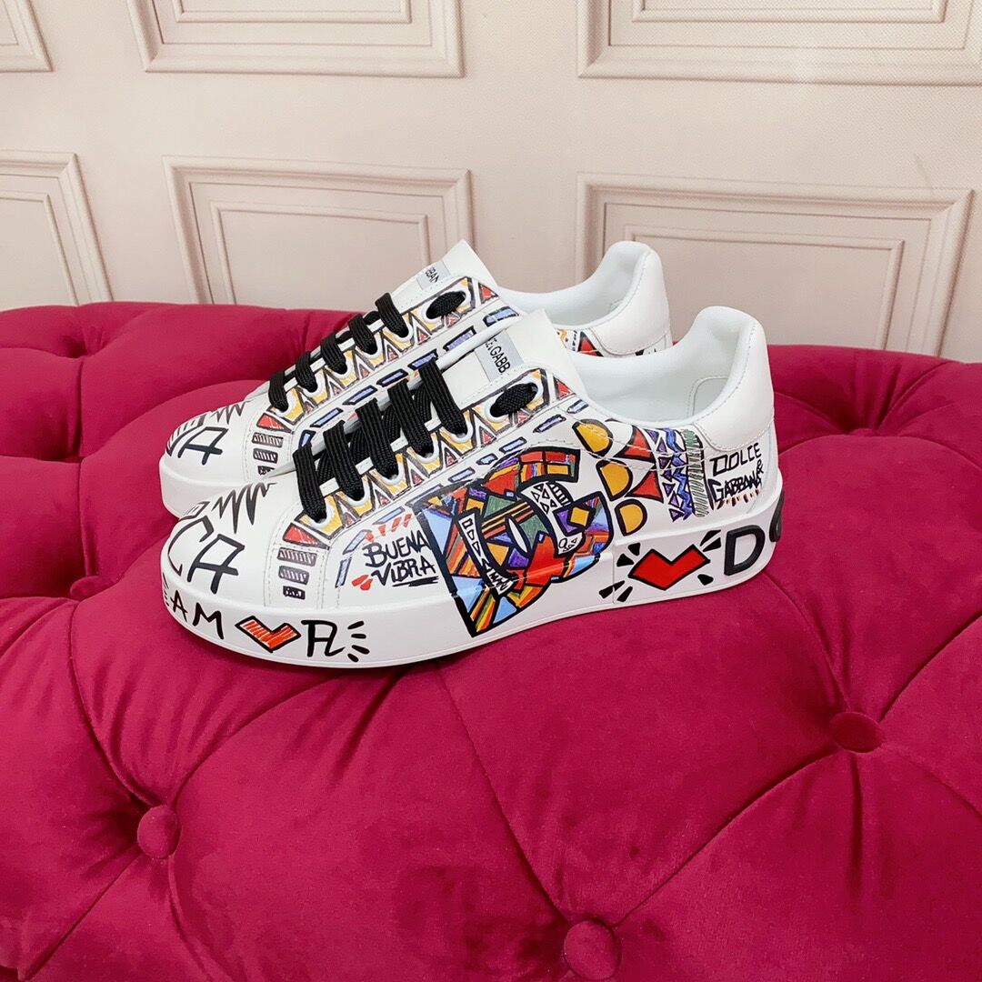 D*G 2026 Luxury Genuine Leather Casual Sneakers - Italian Designer Unisex Shoes