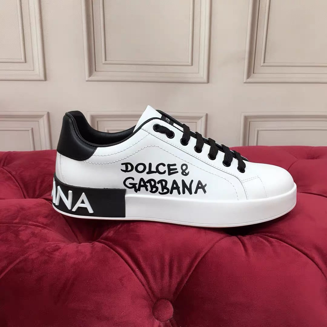 D*G 2026 Luxury Genuine Leather Casual Sneakers - Italian Designer Unisex Shoes