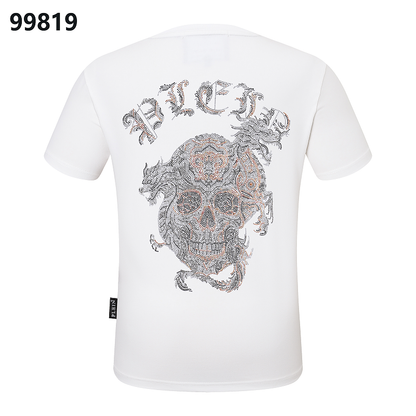 P**P Men's Weekend Casual Logo Emblem T-Shirt | Black White