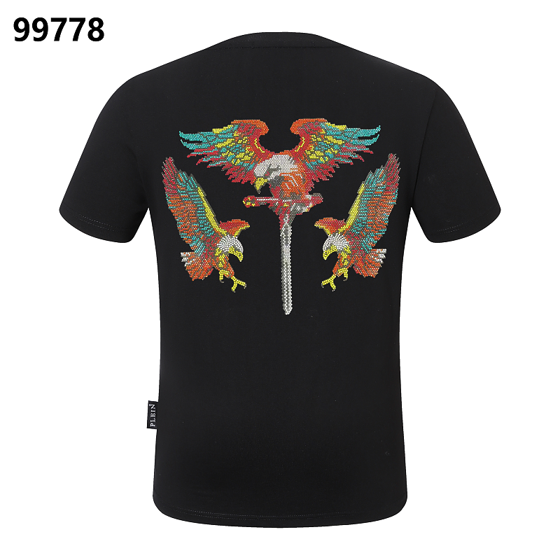 P**P Men's Superyacht Mediterranean Logo Emblem T-Shirt | Black White