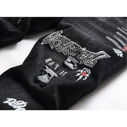 NEW-diamond embroidery Jeans