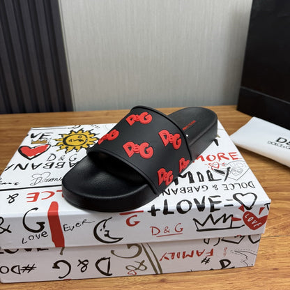 D*G 2026 Premium Leather Casual Slippers - Designer Men's Slides in 4 Styles