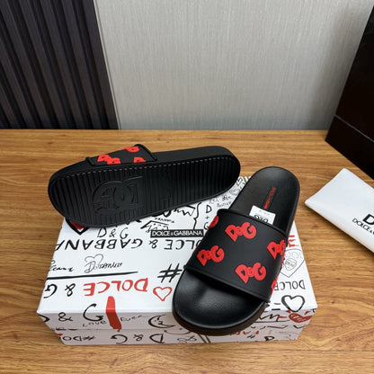 D*G 2026 Premium Leather Casual Slippers - Designer Men's Slides in 4 Styles