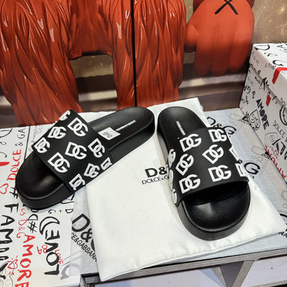 D*G 2026 Premium Leather Casual Slippers - Designer Men's Slides in 4 Styles