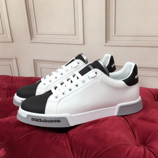 D*G 2026 Luxury Genuine Leather Casual Sneakers - Italian Designer Unisex Shoes