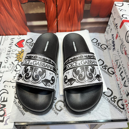 D*G 2026 Premium Leather Casual Slippers - Designer Men's Slides in 4 Styles