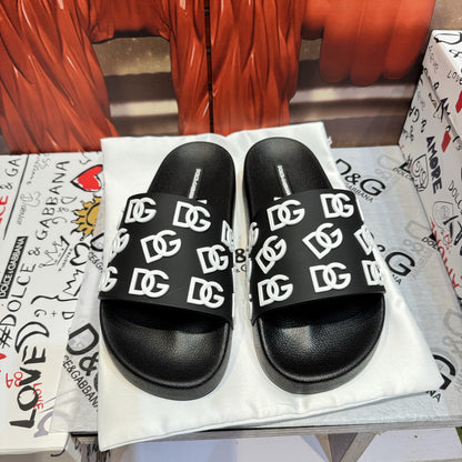 D*G 2026 Premium Leather Casual Slippers - Designer Men's Slides in 4 Styles