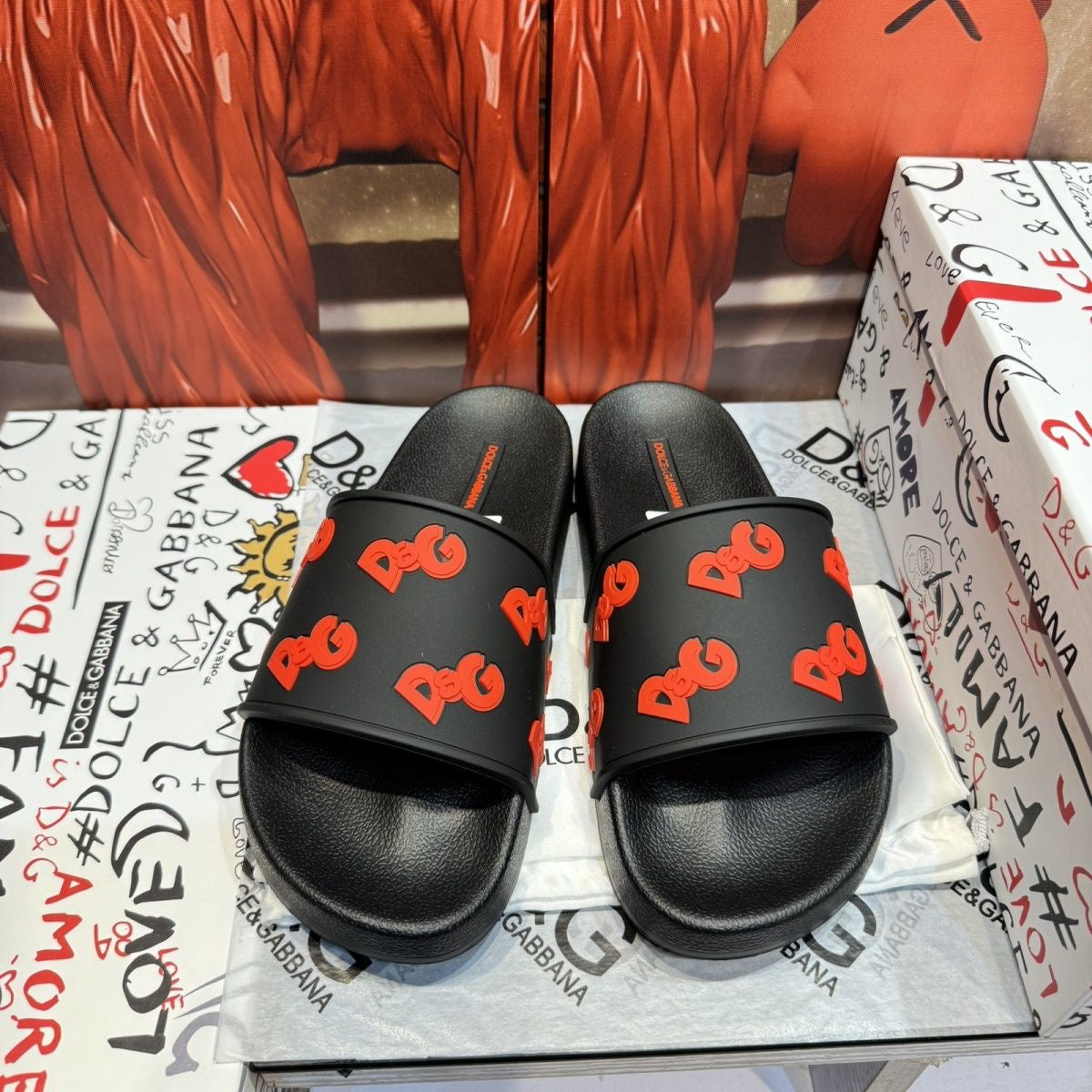 D*G 2026 Premium Leather Casual Slippers - Designer Men's Slides in 4 Styles