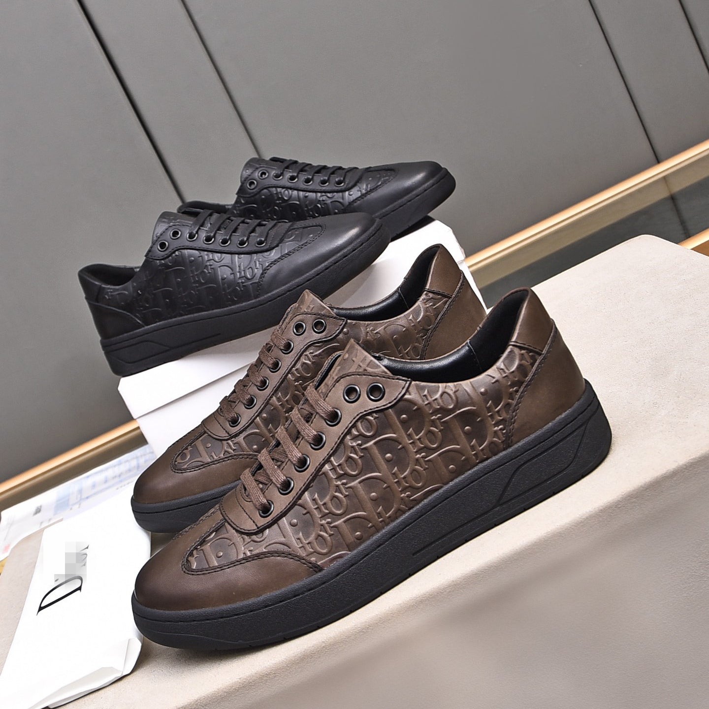 D**R Luxury Leather Casual Sneakers | Designer Unisex Shoes