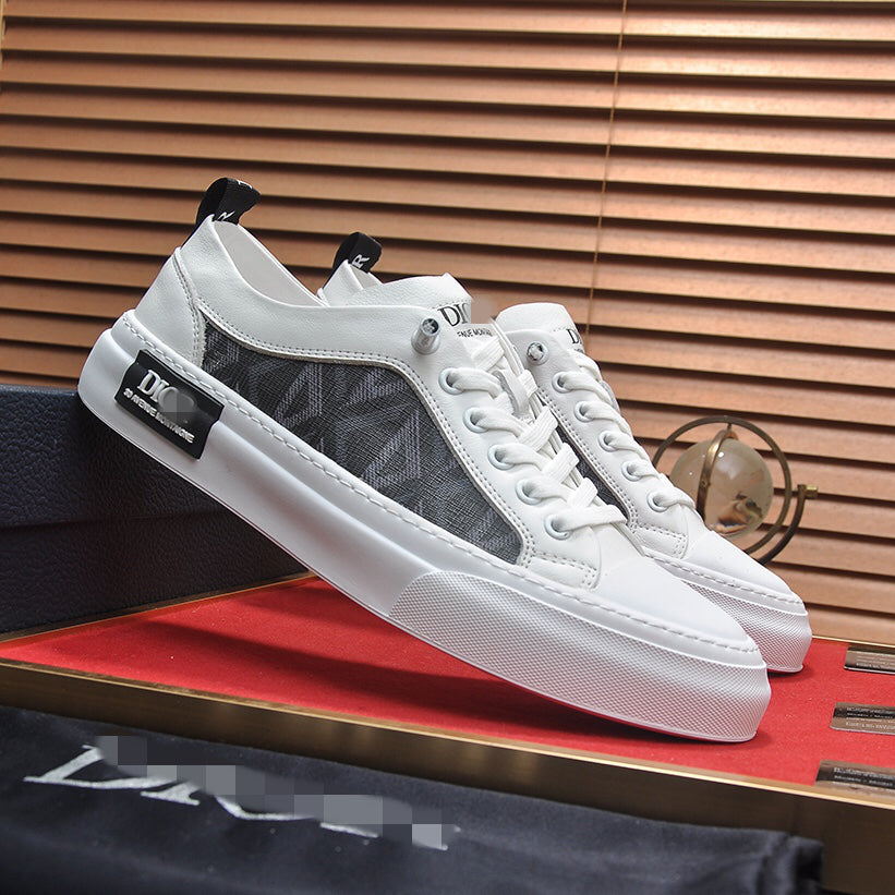 D**R Luxury Leather Casual Sneakers | Designer Unisex Shoes
