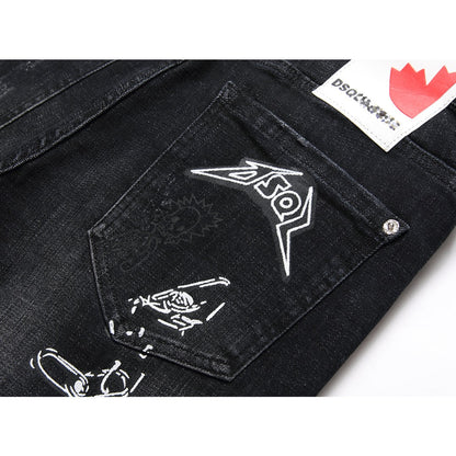 NEW-diamond embroidery Jeans