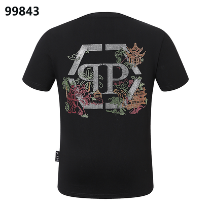 P**P Men's Father's Day Gift Logo Emblem T-Shirt | Black White