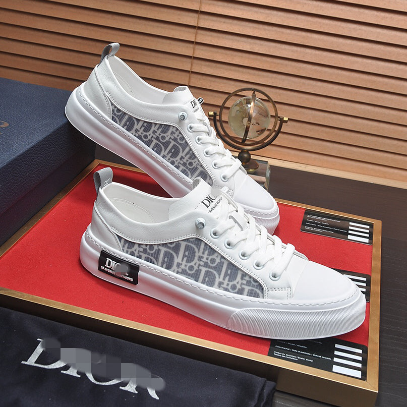 D**R Luxury Leather Casual Sneakers | Designer Unisex Shoes
