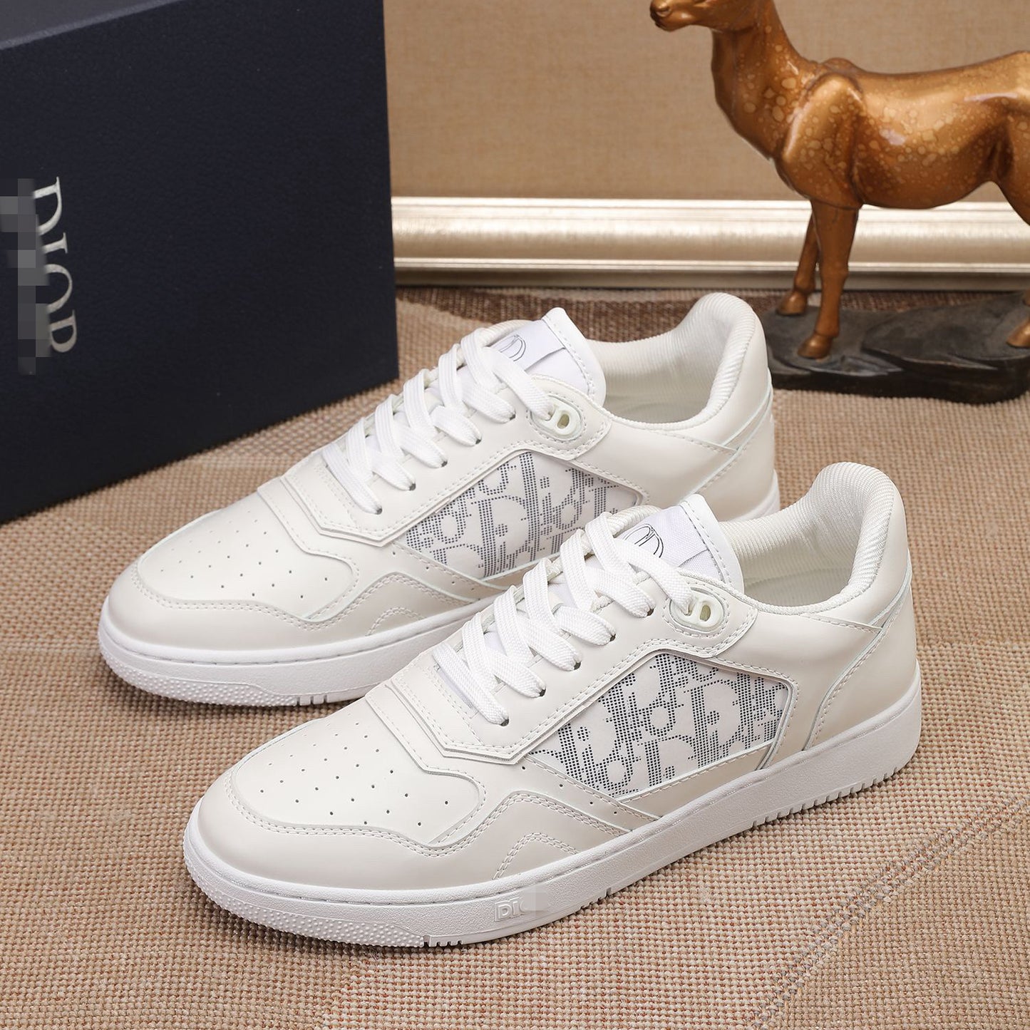 D**R Luxury Leather Casual Sneakers | Designer Unisex Shoes