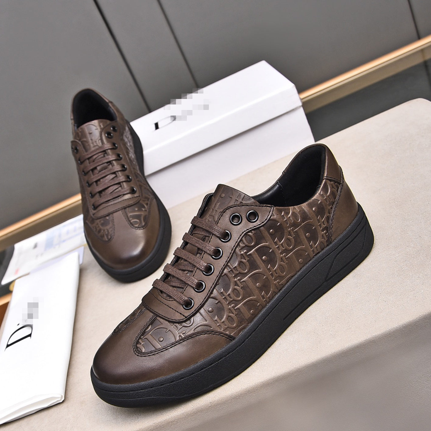 D**R Luxury Leather Casual Sneakers | Designer Unisex Shoes