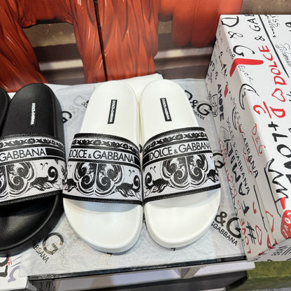 D*G 2026 Premium Leather Casual Slippers - Designer Men's Slides in 4 Styles