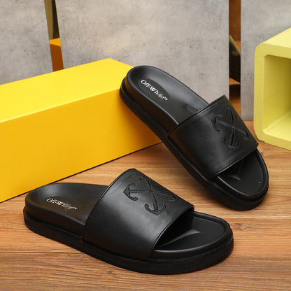 New-OFF Leather slippers
