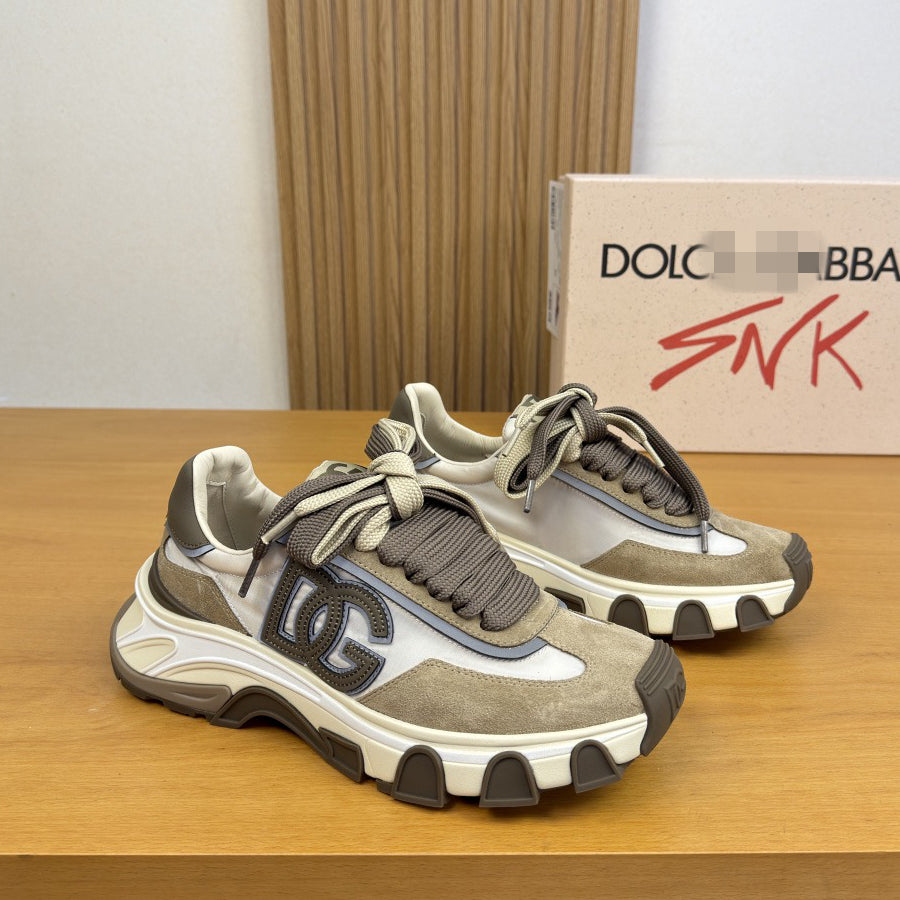 D*G 2026 Luxury Genuine Leather Casual Sneakers - Italian Designer Unisex Shoes