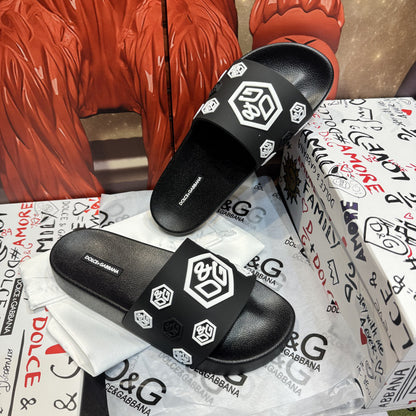 D*G 2026 Premium Leather Casual Slippers - Designer Men's Slides in 4 Styles