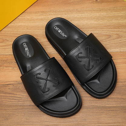 New-OFF Leather slippers