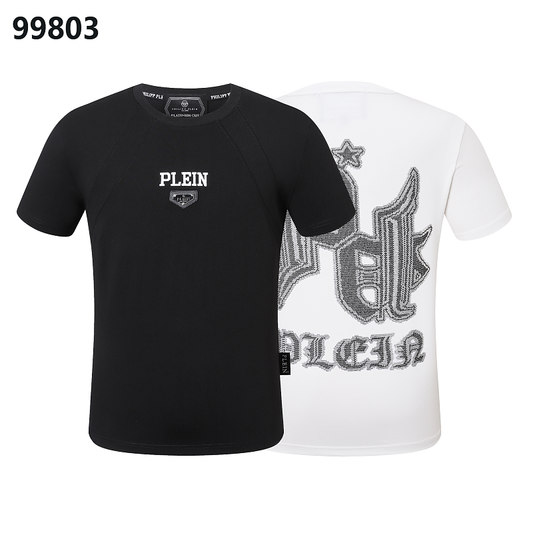 P**P Men's Father's Day Logo Emblem T-Shirt | Black White
