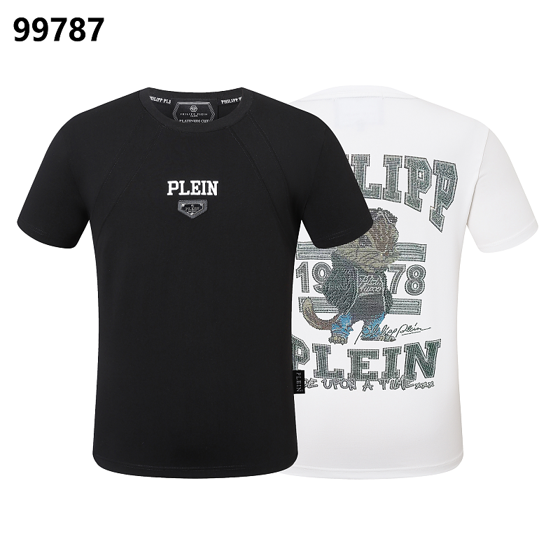 P**P Men's Business Travel Logo Emblem T-Shirt | Black White