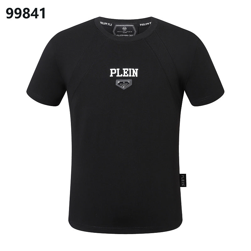 P**P Men's Business Travel Logo Emblem T-Shirt | Black White