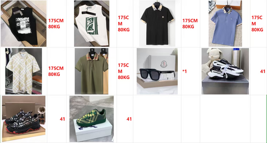 Set (6 T-shirts, 1 pair of sunglasses, 3 pairs of shoes)