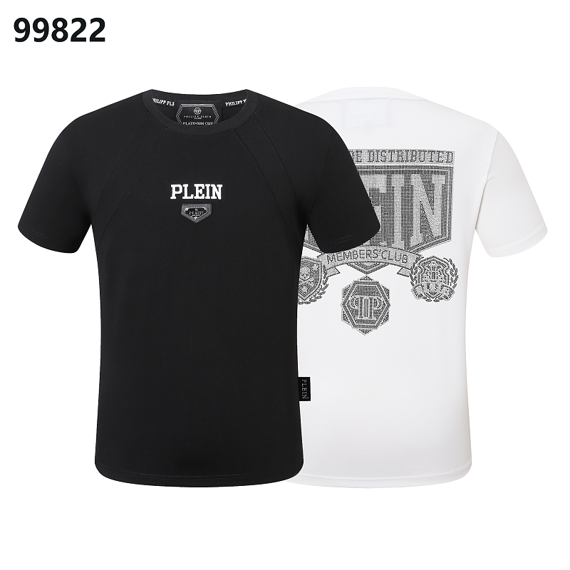 P**P Men's Influencer Style Logo Emblem T-Shirt | Black White
