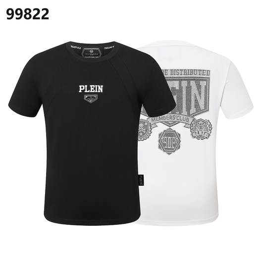 P**P Men's Influencer Style Logo Emblem T-Shirt | Black White