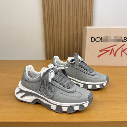 D*G 2026 Luxury Genuine Leather Casual Sneakers - Italian Designer Unisex Shoes