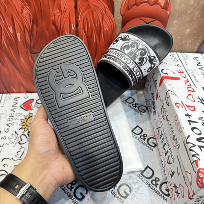 D*G 2026 Premium Leather Casual Slippers - Designer Men's Slides in 4 Styles