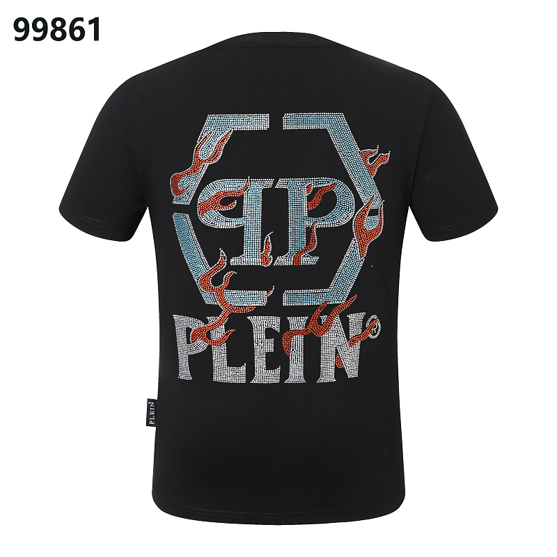 P**P Men's Nightlife VIP Logo Emblem T-Shirt | Black White