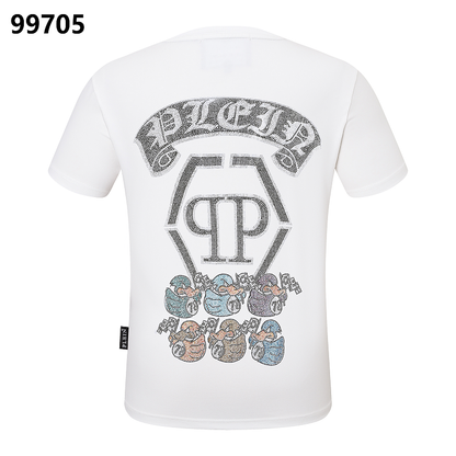 P**P Men's Platinum Cut Logo Emblem T-Shirt | Black White