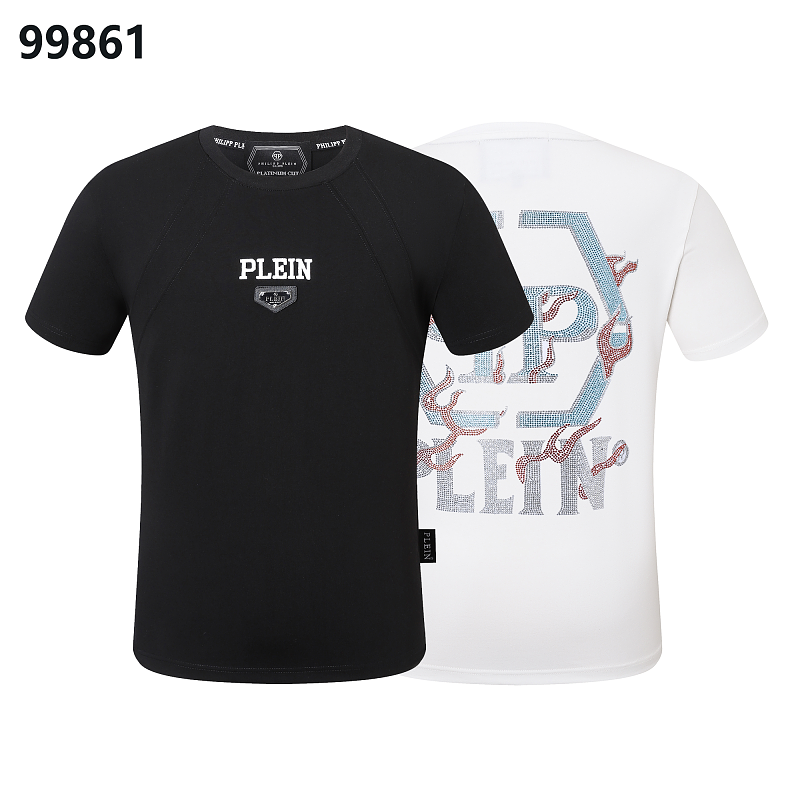 P**P Men's Nightlife VIP Logo Emblem T-Shirt | Black White