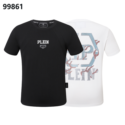 P**P Men's Nightlife VIP Logo Emblem T-Shirt | Black White