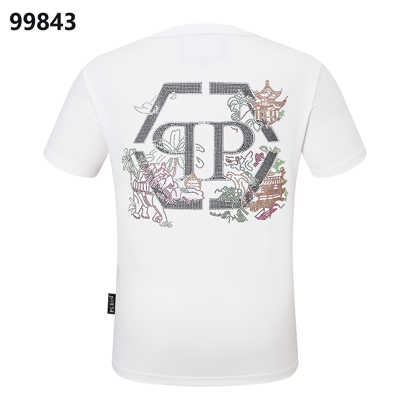 P**P Men's Father's Day Gift Logo Emblem T-Shirt | Black White