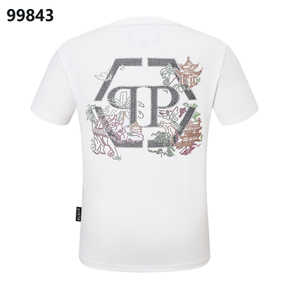 P**P Men's Father's Day Gift Logo Emblem T-Shirt | Black White
