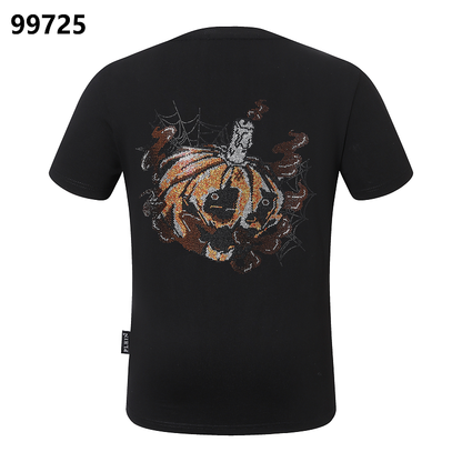 P**P Men's Business Casual Logo Emblem T-Shirt | Black White