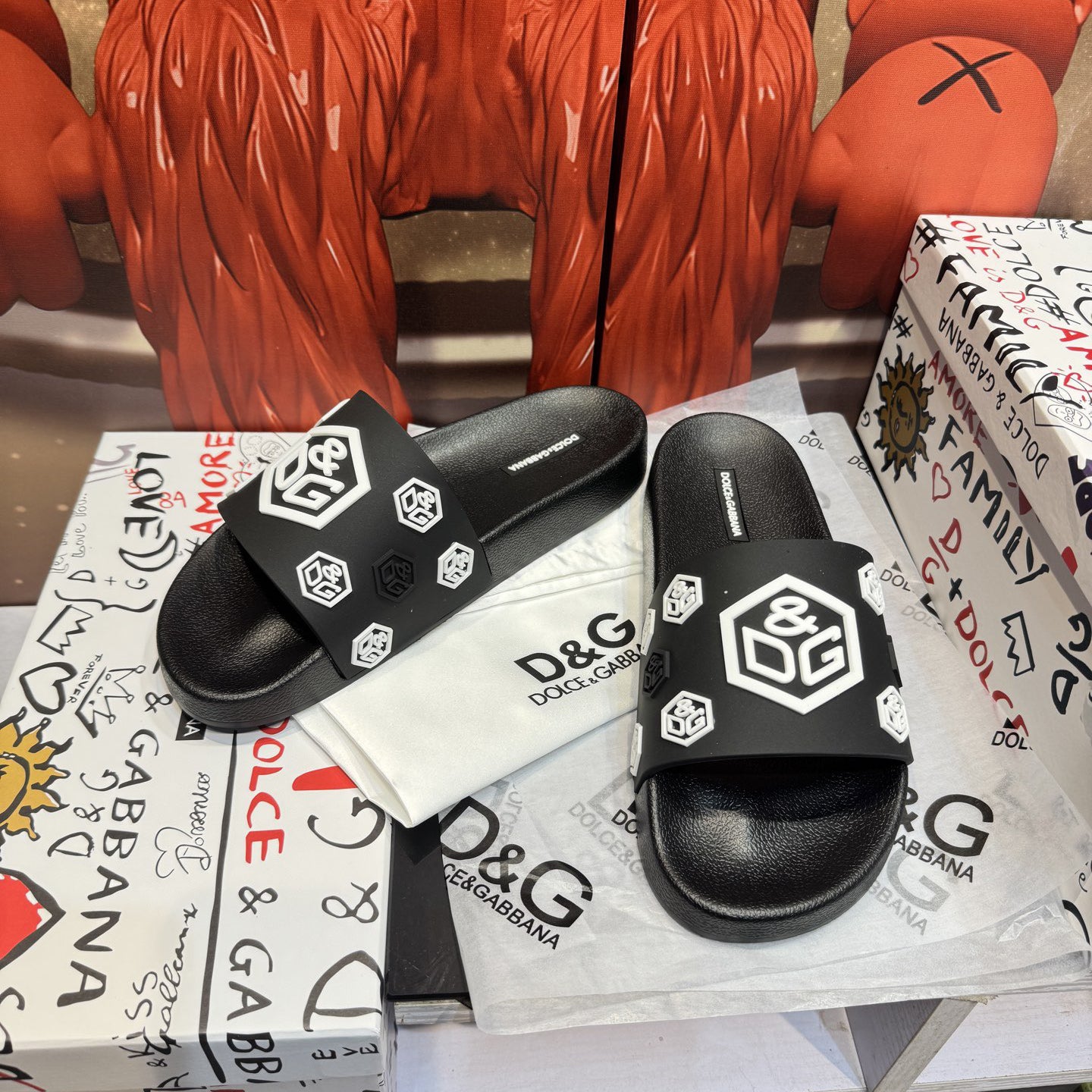 D*G 2026 Premium Leather Casual Slippers - Designer Men's Slides in 4 Styles