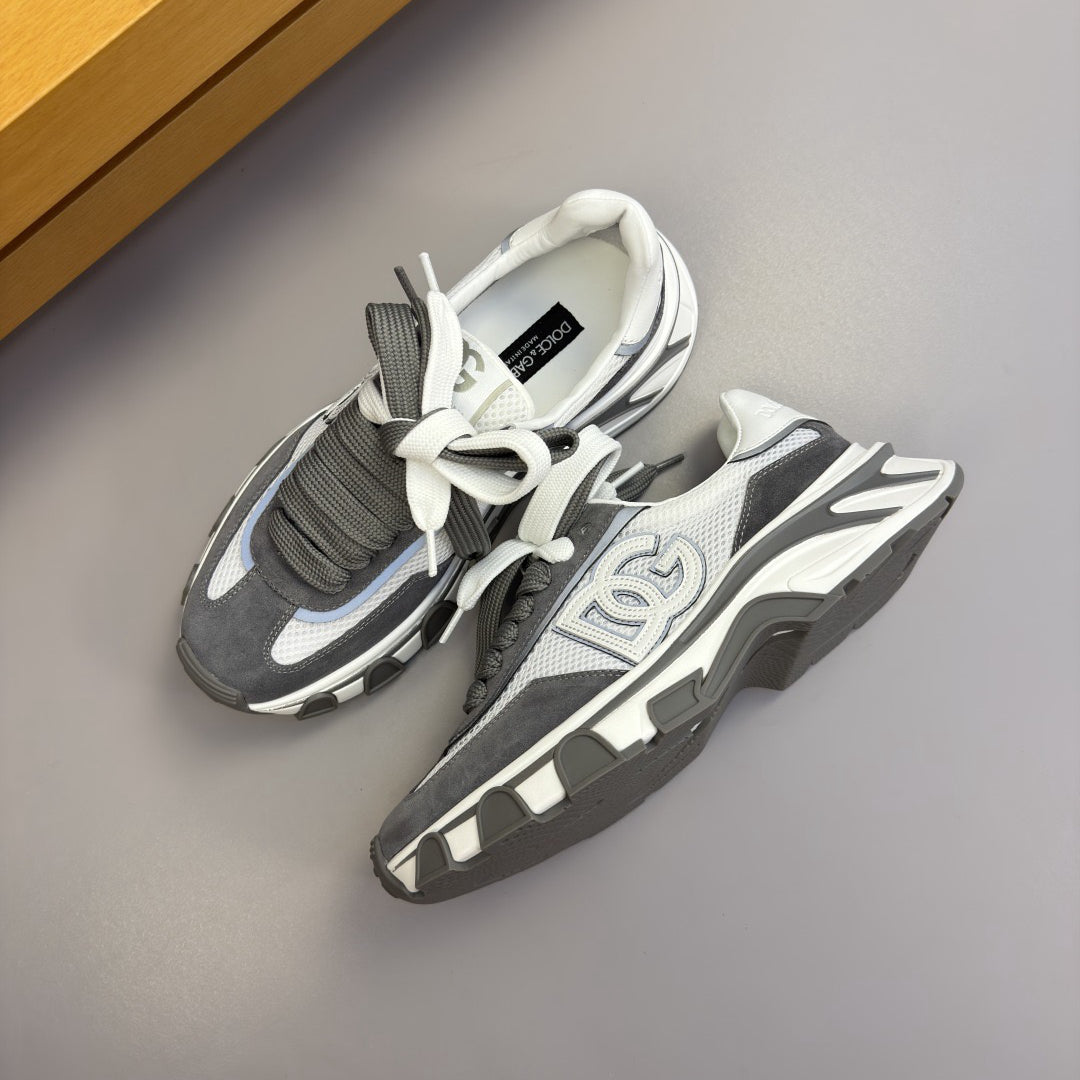 D*G 2026 Luxury Genuine Leather Casual Sneakers - Italian Designer Unisex Shoes