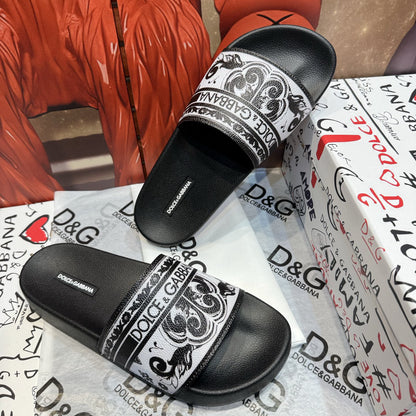 D*G 2026 Premium Leather Casual Slippers - Designer Men's Slides in 4 Styles