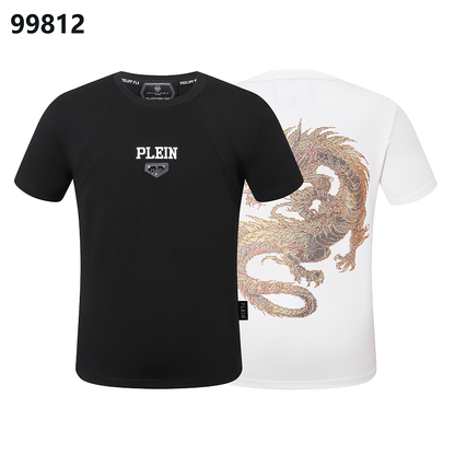 P**P Men's Gym Training Logo Emblem T-Shirt | Black White