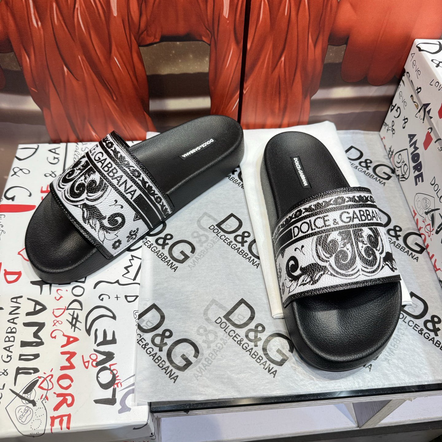 D*G 2026 Premium Leather Casual Slippers - Designer Men's Slides in 4 Styles