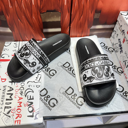 D*G 2026 Premium Leather Casual Slippers - Designer Men's Slides in 4 Styles
