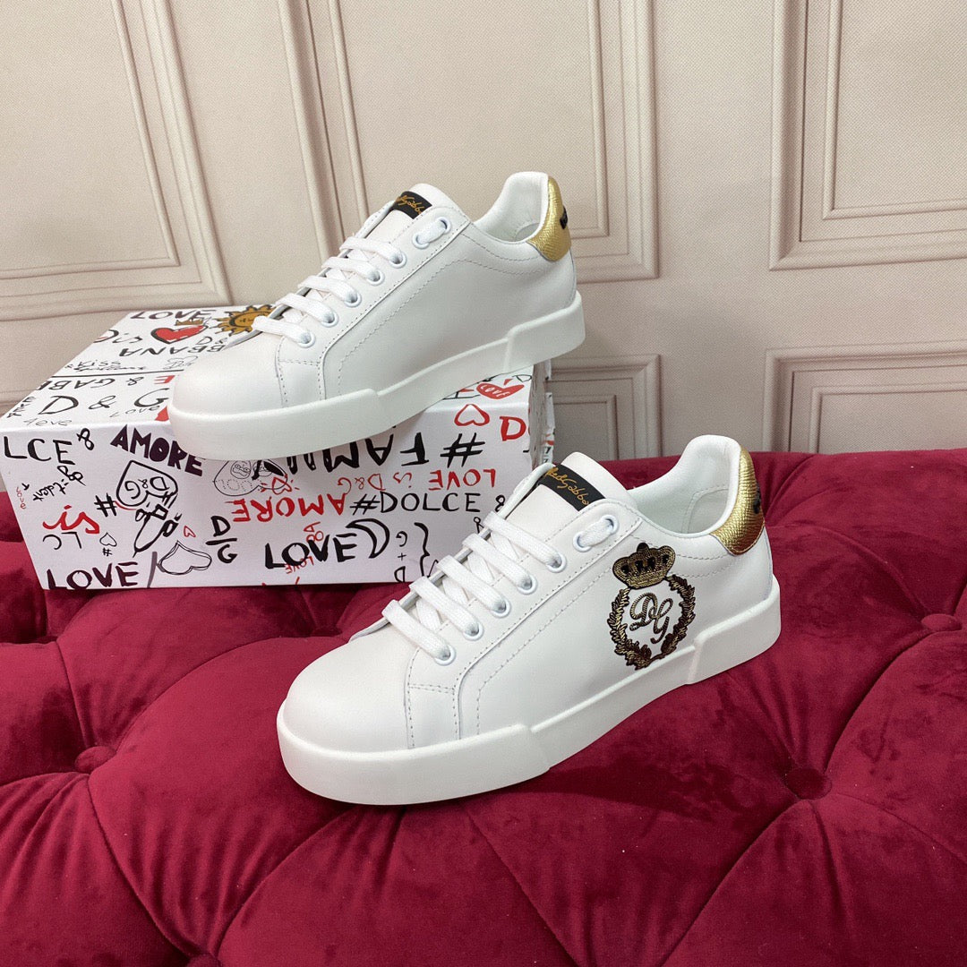 D*G 2026 Premium Leather Casual Sneakers - Designer Unisex Shoes in 2 Colors