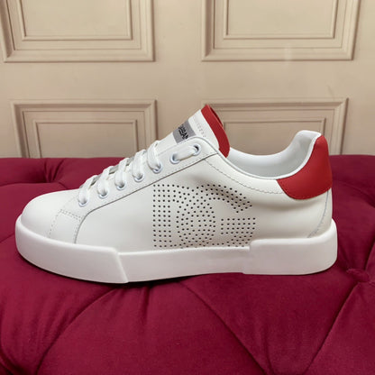 D*G 2026 Luxury Genuine Leather Casual Sneakers - Italian Designer Unisex Shoes