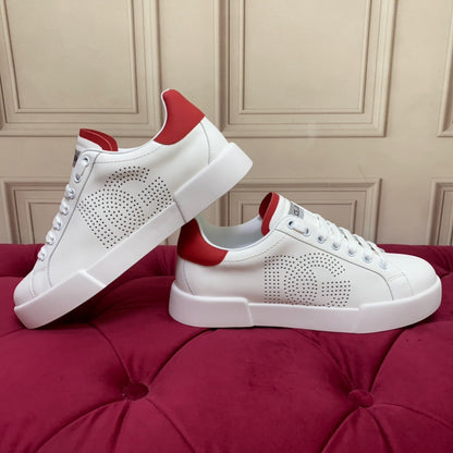 D*G 2026 Luxury Genuine Leather Casual Sneakers - Italian Designer Unisex Shoes