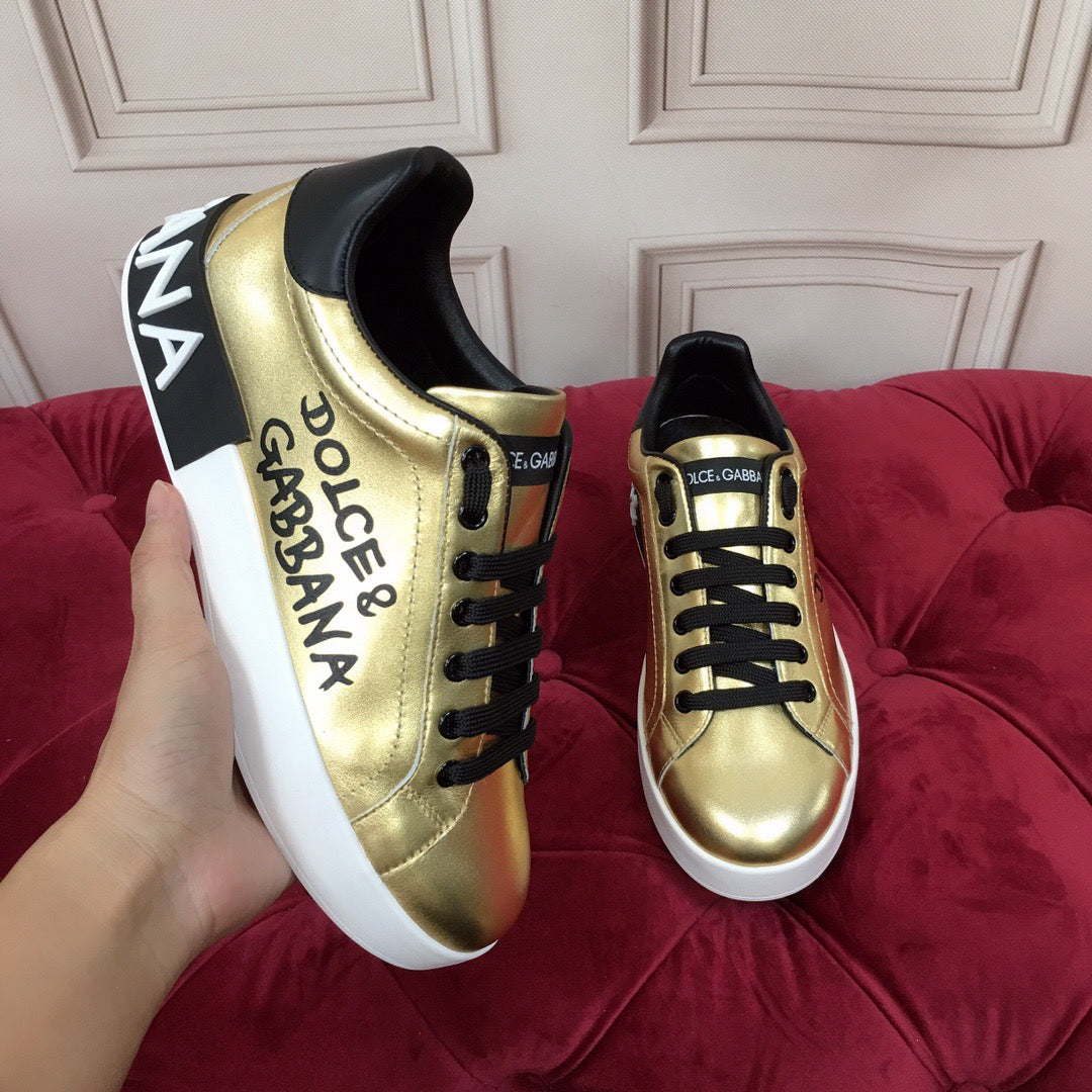 D*G 2026 Luxury Genuine Leather Casual Sneakers - Italian Designer Unisex Shoes
